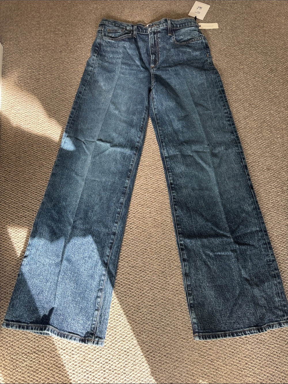 Joe's Jeans Wide-Leg High-Rise Jeans - Dark Blue Denim